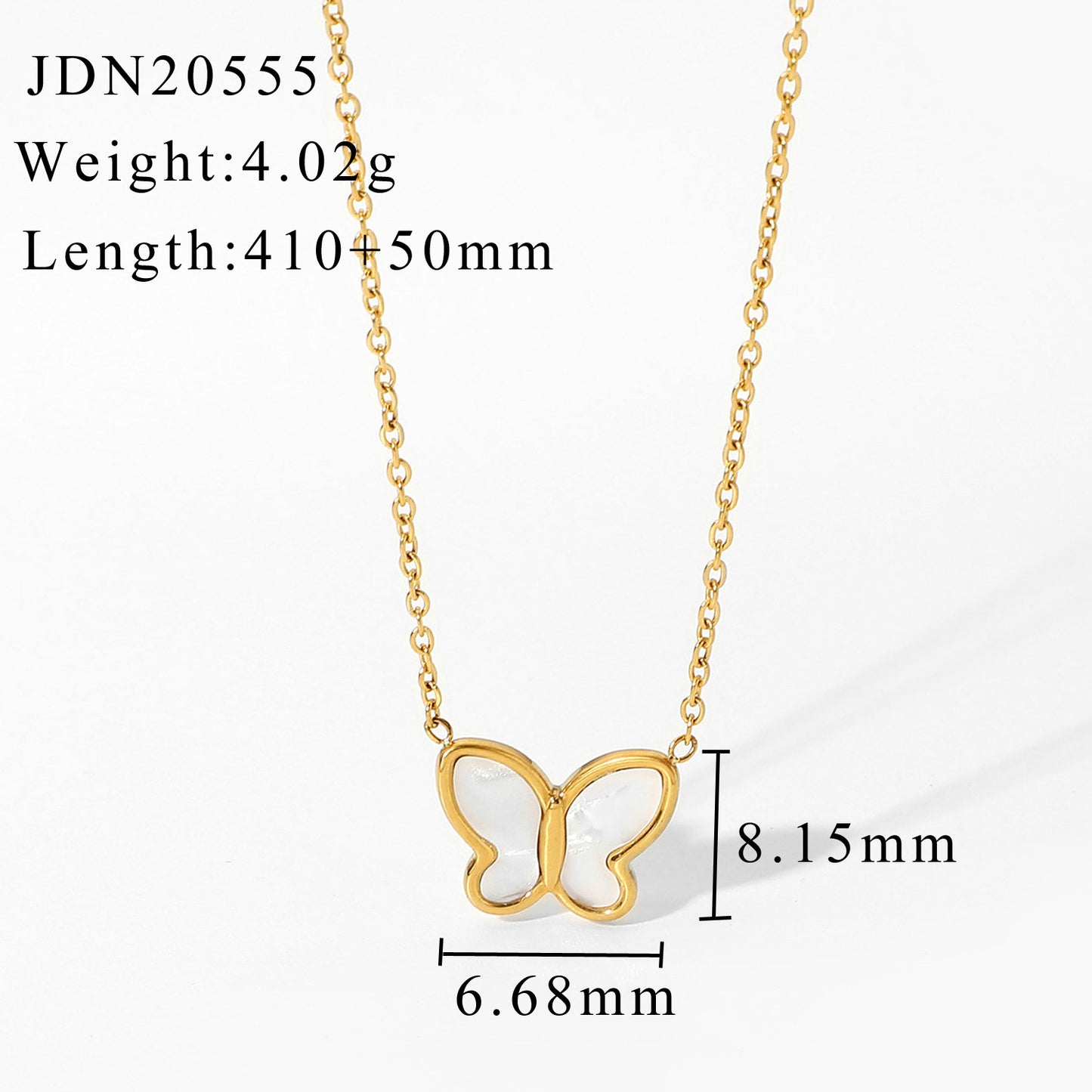 5pcs Blogger Stainless Steel Necklace 14K Gold White Shell Butterfly Gold Chain Necklace Ladies Popular Choker