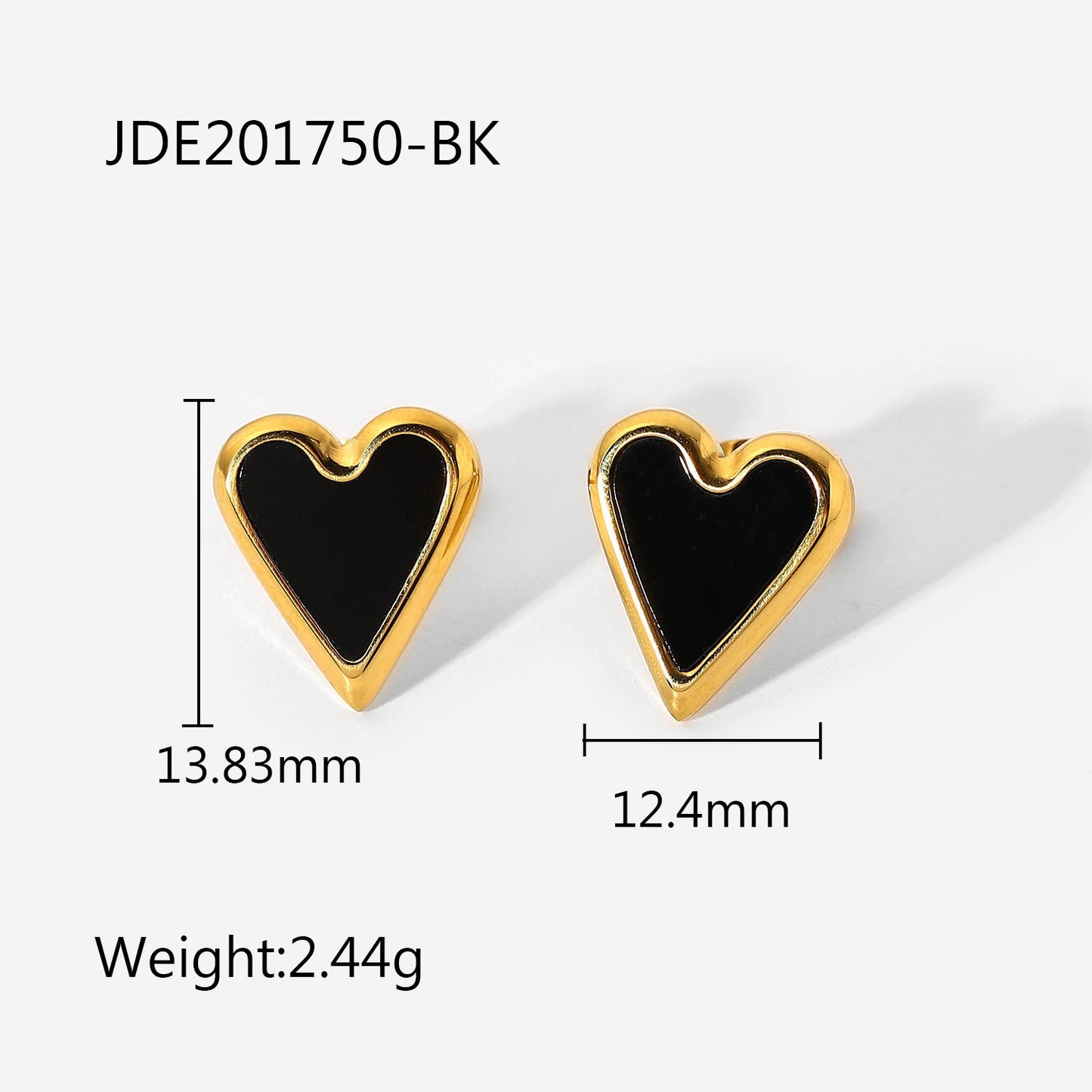5pcs Natural Stone White Shell Green Peacock Stone Black Shell Love Earrings Fashion Stainless Steel Heart-Shaped Earrings For Women