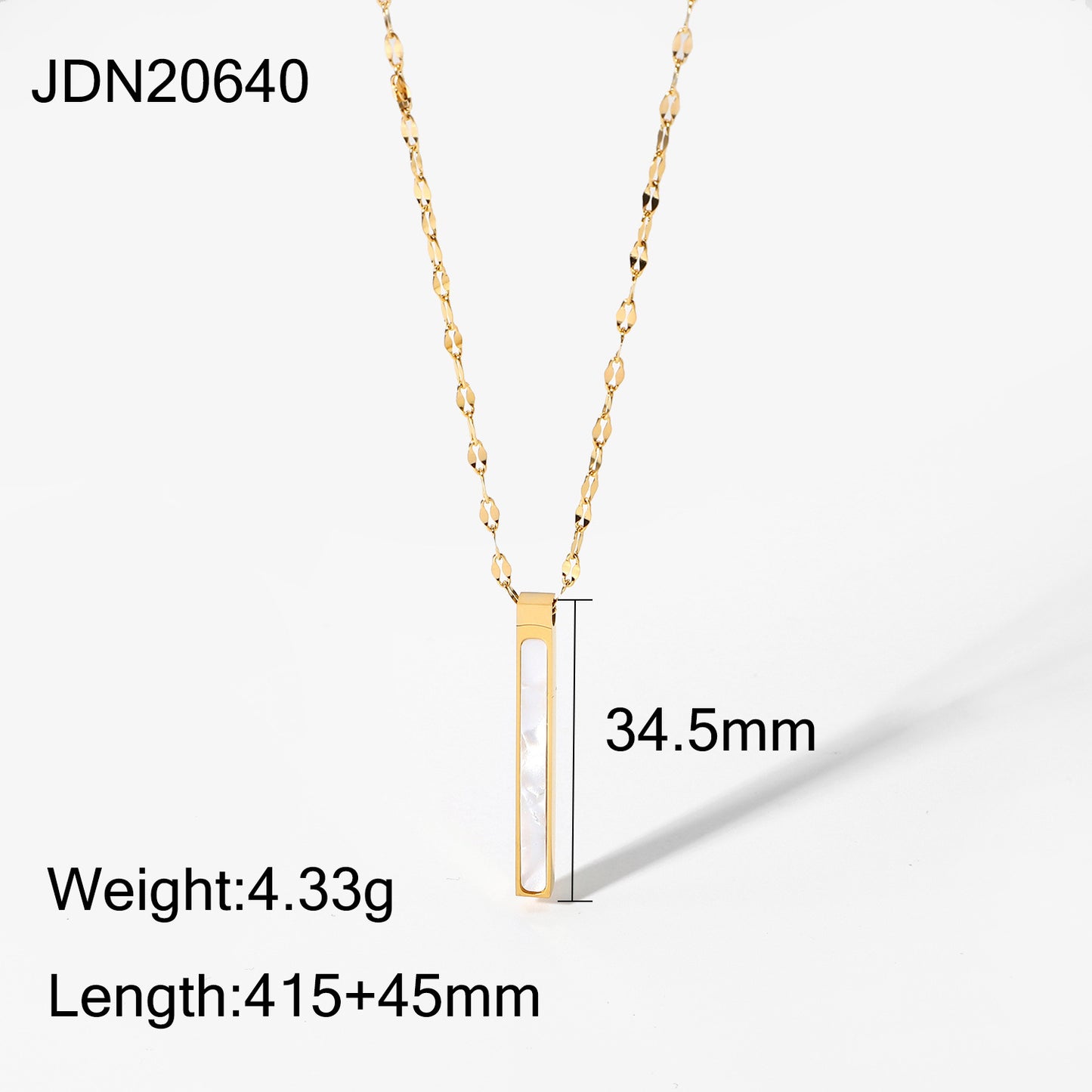 5pcs Stainless Steel Necklace 14K Gold Natural Pendant Necklace Chain