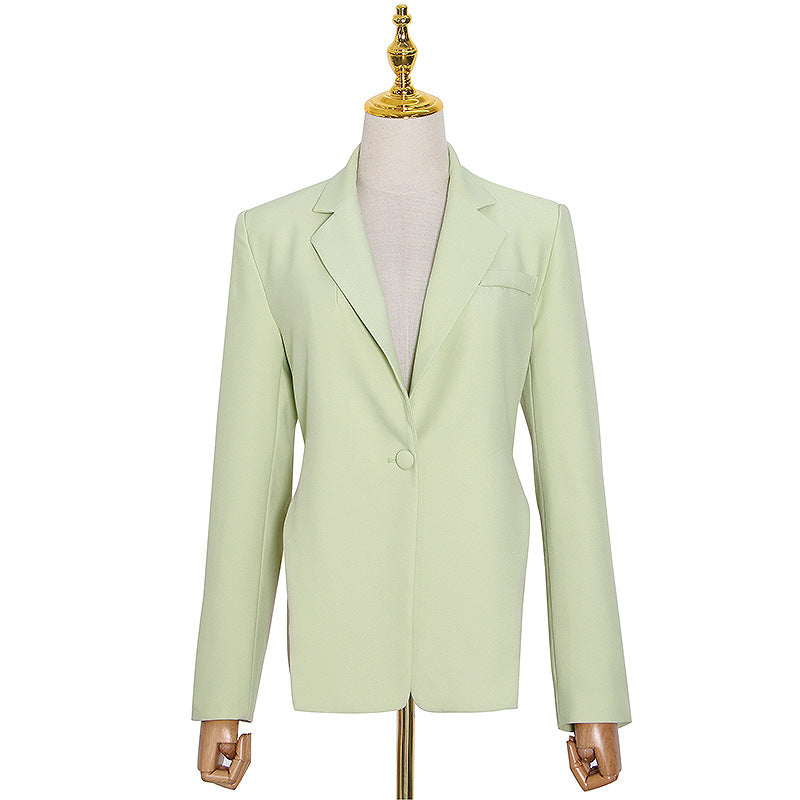Small Fashion Sense Autumn New Sexy Big Back Chain Design Waist Small Suit Jacket