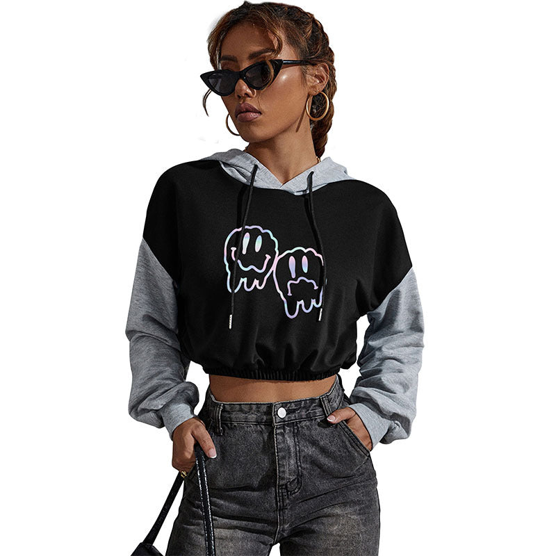 New Autumn Winter Casual Letter Hoodie Top Women's Short Hoodie