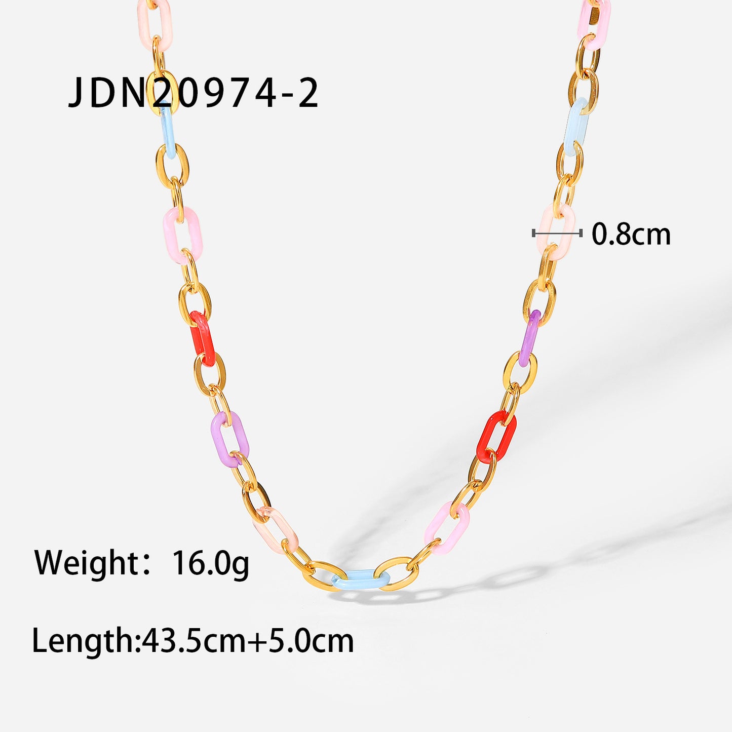 5pcs Fashion Interesting 18K Gold Color O-Chain Stainless Steel Necklace Personality Creative Jewelry Titanium Steel Collar Female