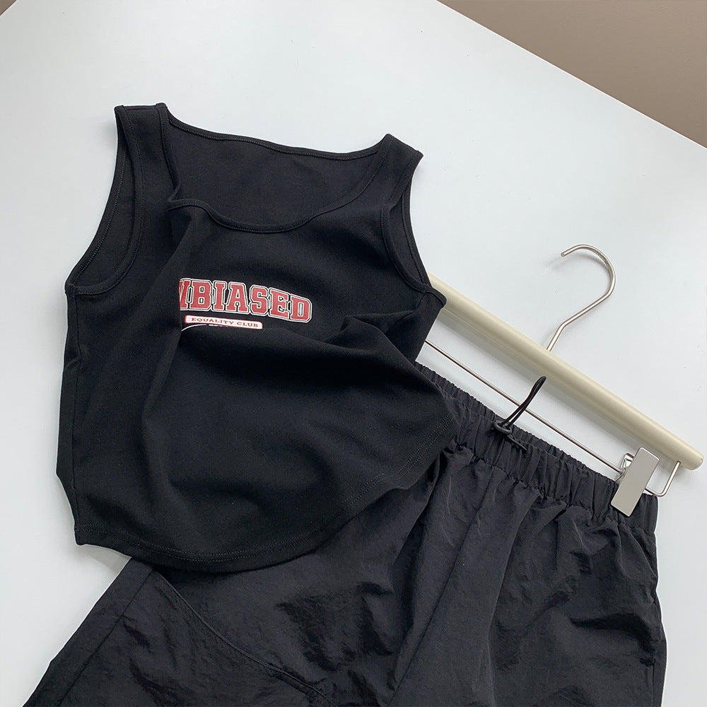 Retro Cotton Vest Women's Slimming U Collar Sleeveless T-Shirt Summer Wear Slim Short Halter Top