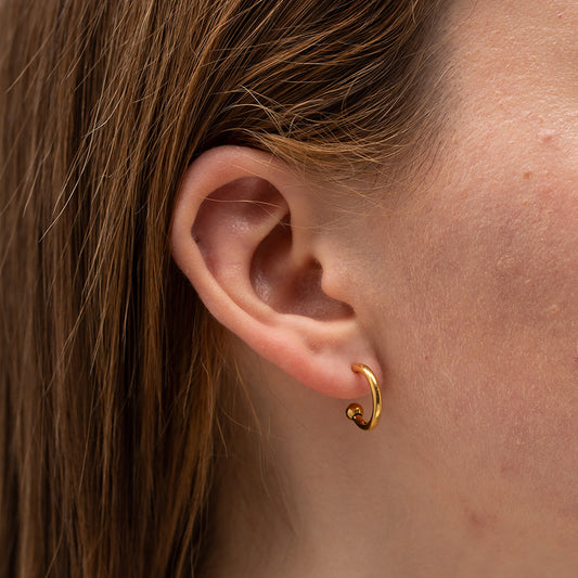 5pcs Women's Fashion All-Match New Titanium Steel Earrings 18K Gold-Plated Stainless Steel C-Type Geometric Earrings Jewelry