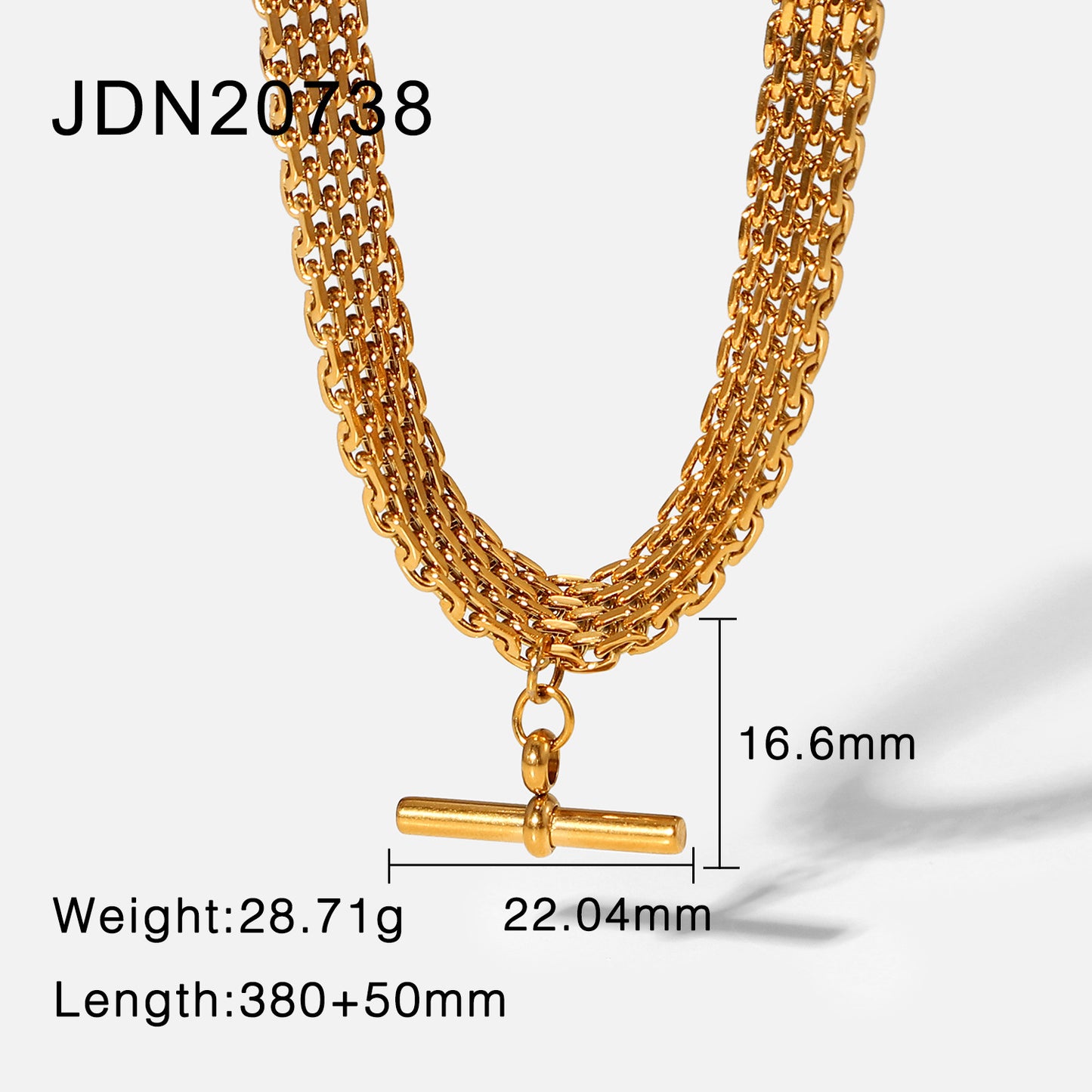 5pcs Punk Hip Hop T-Stick Pendant Watch With Choker Necklace 18K Gold Stainless Steel Collar For Women