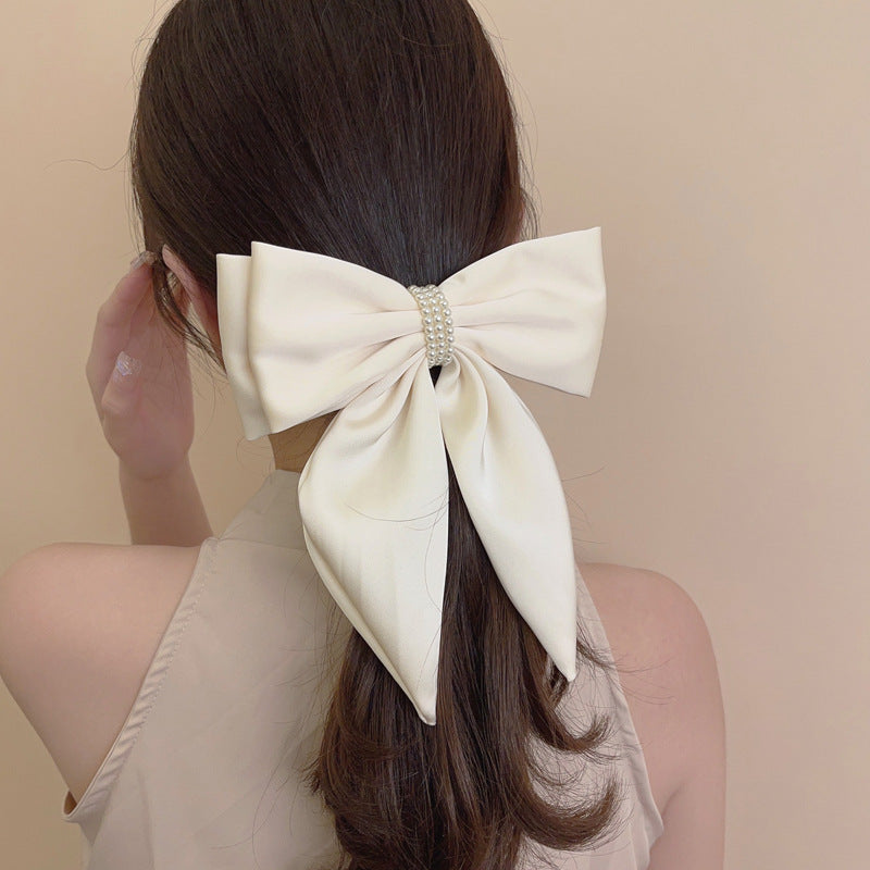 New Velvet Big Bow Hair Clip Back Head Hair Accessories Toasting Female Autumn