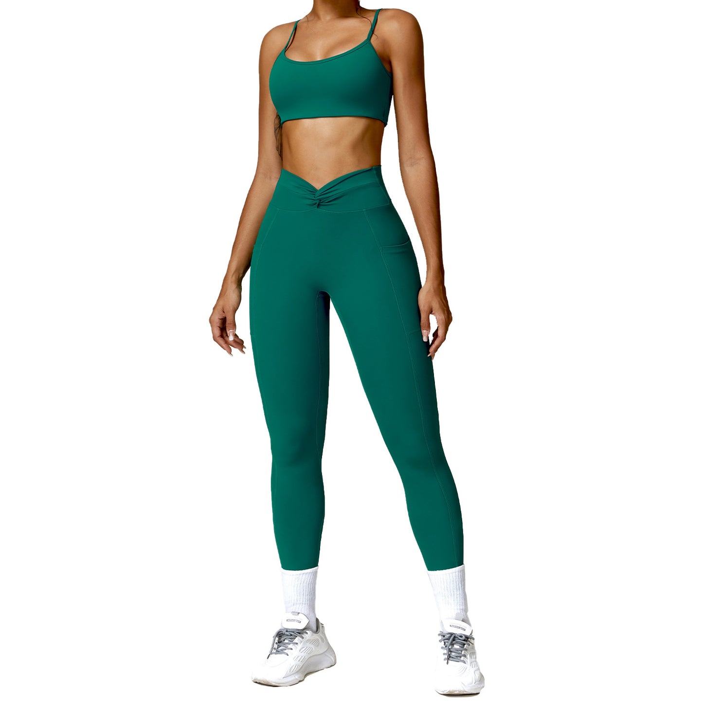 Naked Tight Yoga Set Quick Dry Back Fitness Wear Outdoor Running Sports Set Female
