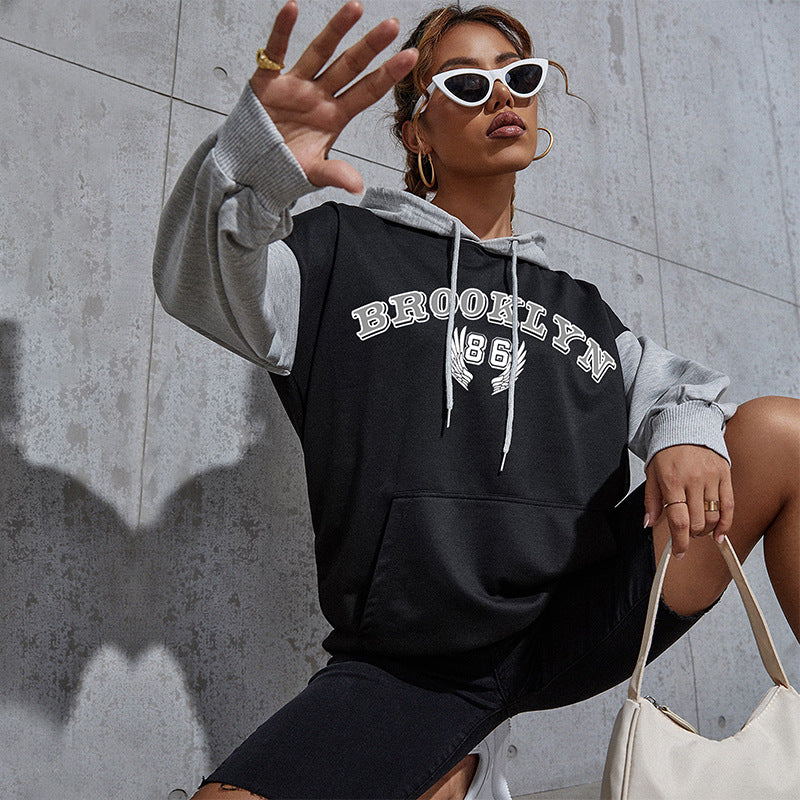 Women's New Spring And Autumn New Color With Hoodie Letter Hoodie Women