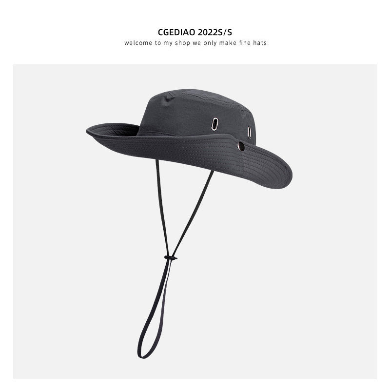 Western Cowboy Hat Female Summer Big Brimmed Day Fisherman Hat Sun Protection Outdoor Beach Tour Hiking Hat Male