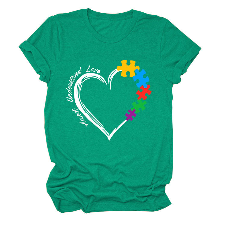 Fun Fashion Accept Understand Love Loose Casual Short Sleeves