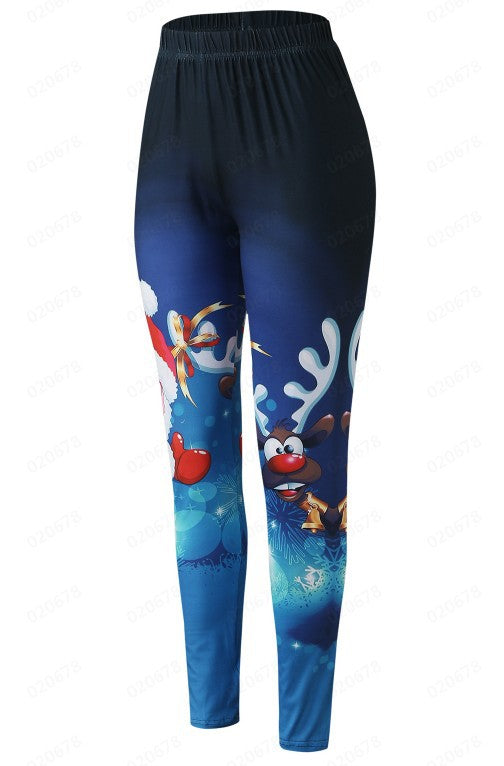 Christmas Personalized Printed Leggings Christmas Tree Sequin Yoga Pants