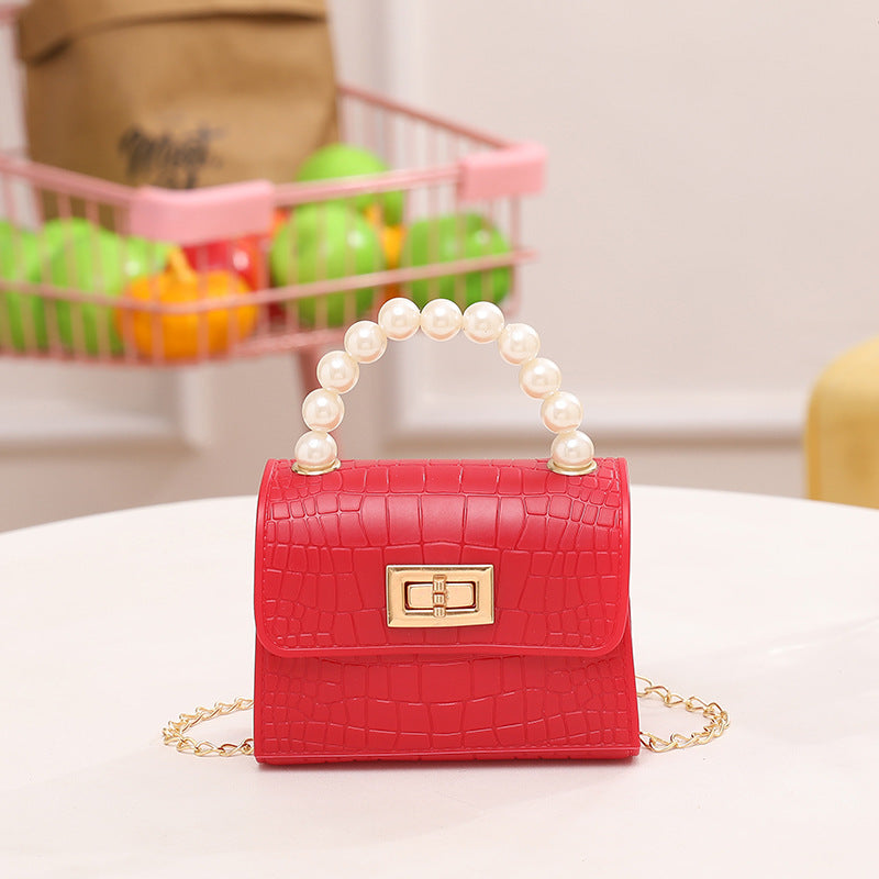 New Crocodile Jelly Bag Pearl Women's Handbag Crossbody Chain Bag  Women's Bag Beaded Bag