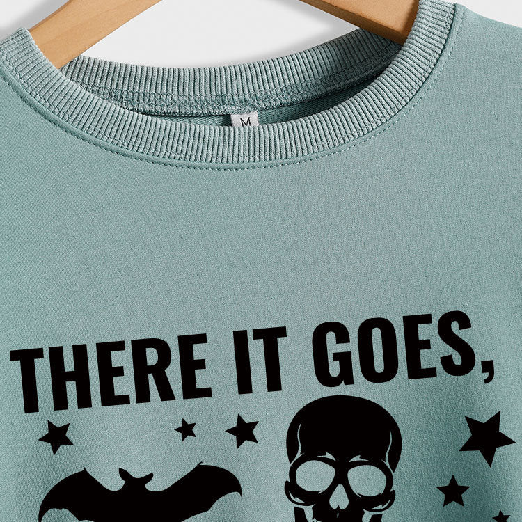 Print There It Goes Comfortable All-In-One Pullover Hoodie Autumn Fashion Long-Sleeved Shirt
