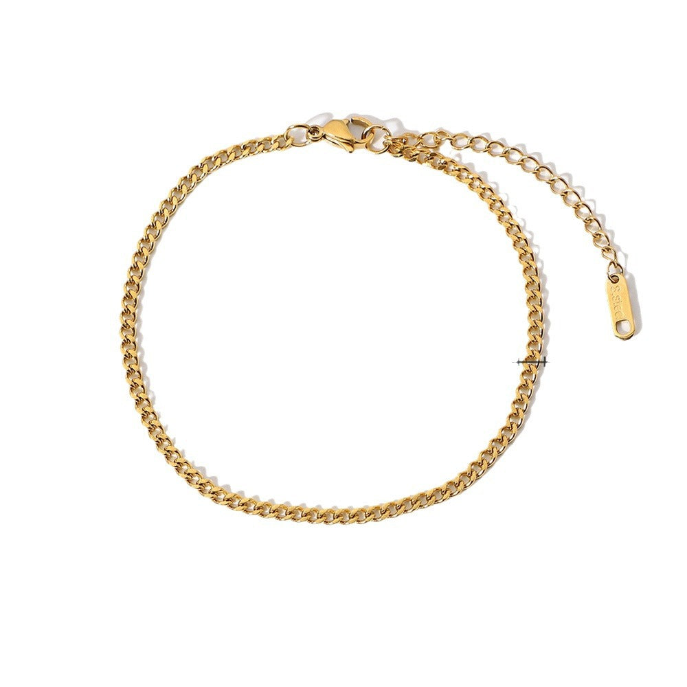 5pcs Vintage 18K Gold Cross Fine Anklet Women's Fashion Stainless Steel Anklet Jewelry