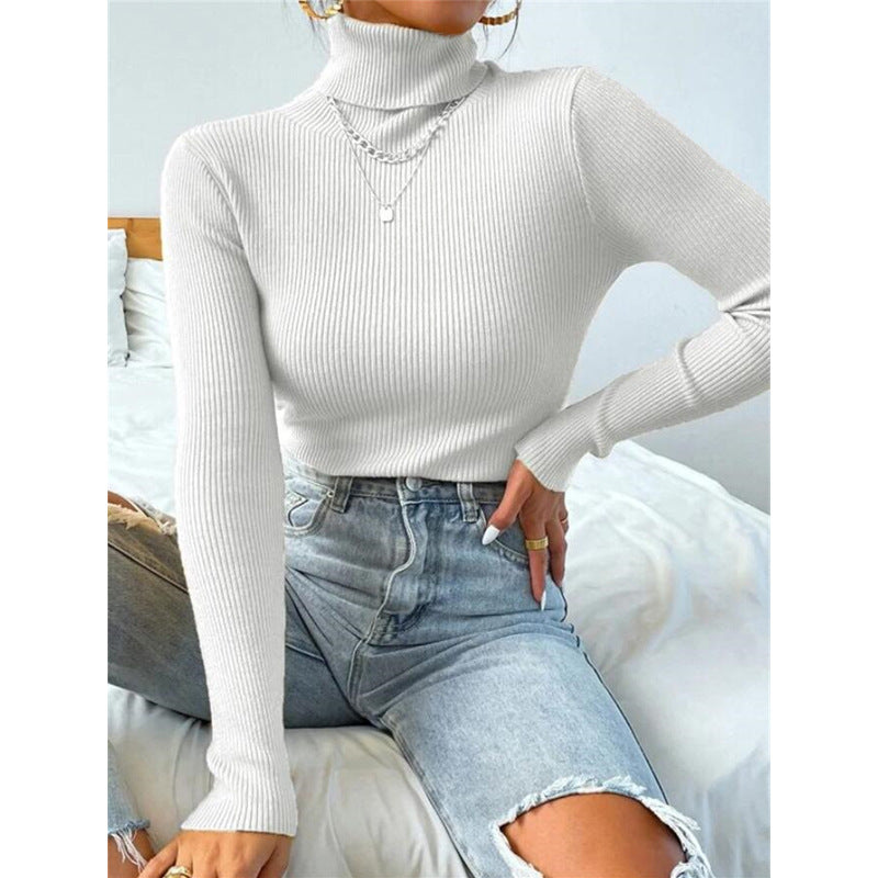 New Women's Turtleneck Sweater Pullover Knitted Top