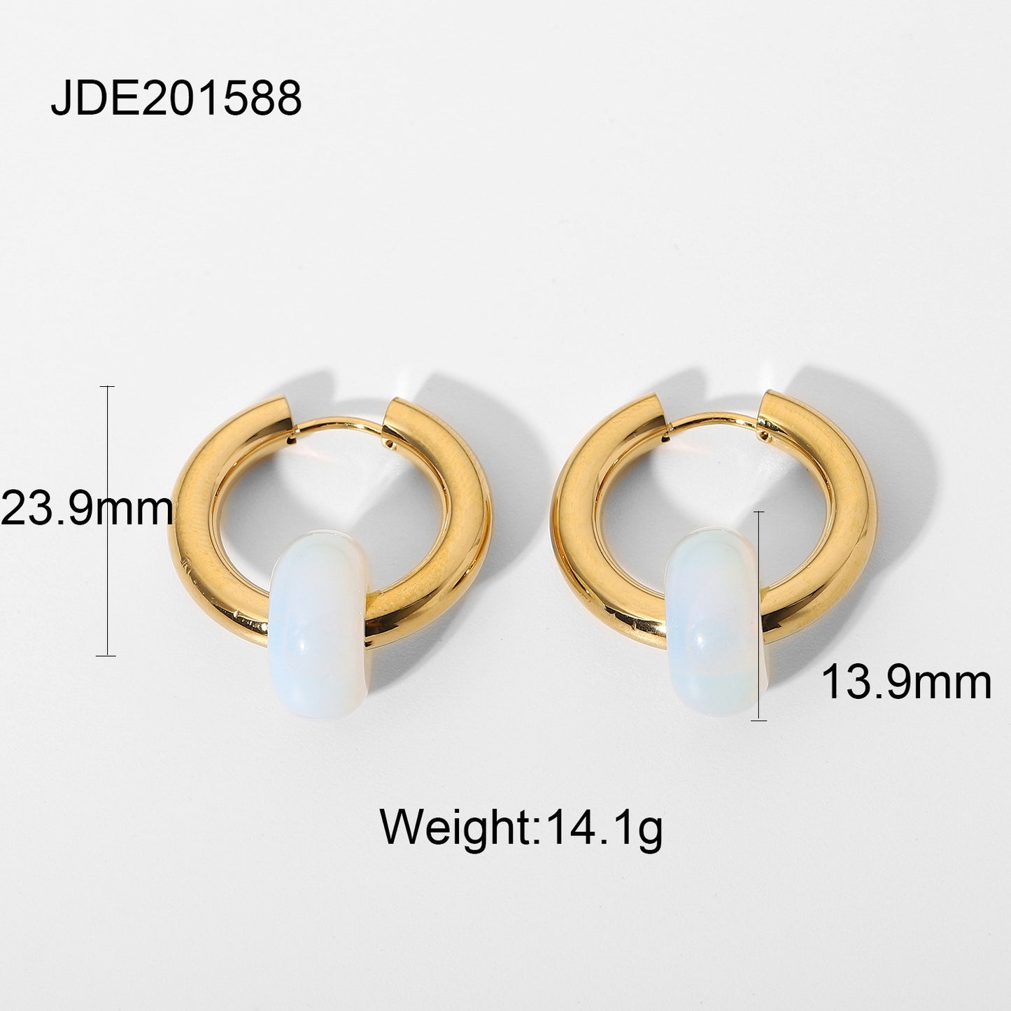 5pcs Stainless Steel Earrings Stone Stainless Steel 18K Gold Pendant Earrings Pendant
