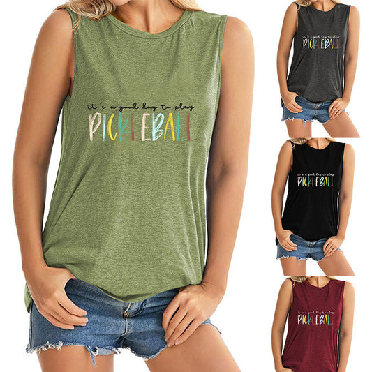 It's A Good Day To Play Letter-Printed Tank Top