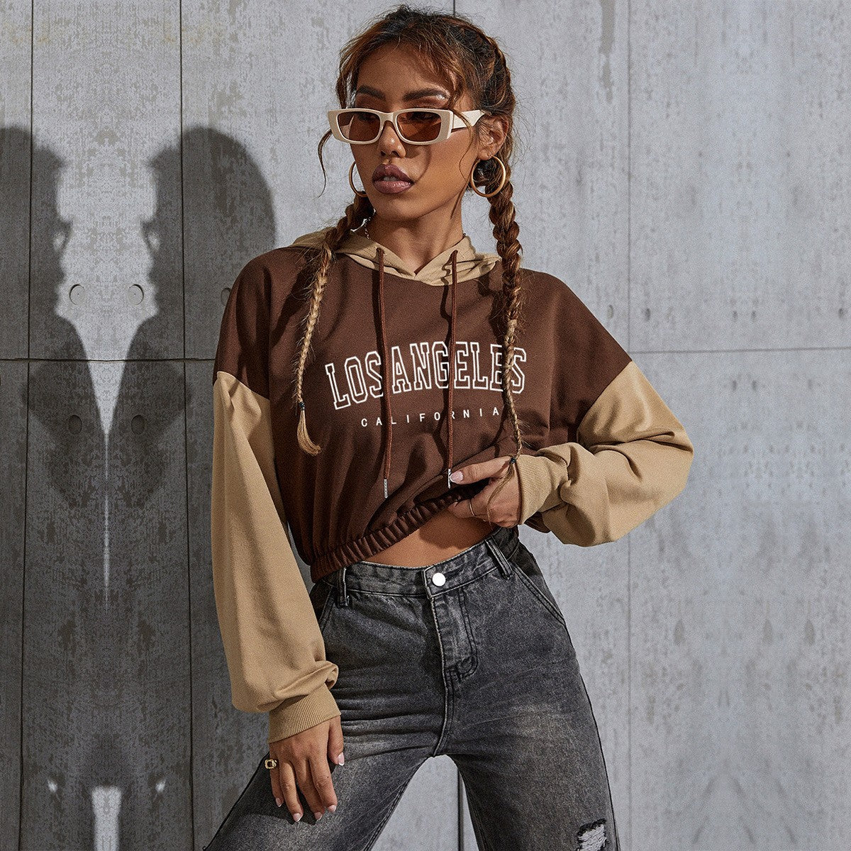 New Autumn Color Short Bm Crop Hoodie Leisure Sports Hoodie Woman