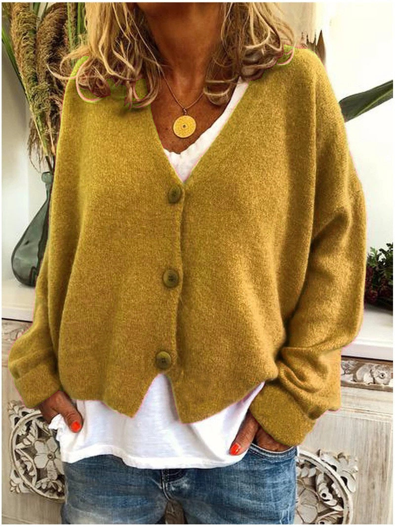 Women's Autumn And Winter Casual Loose Sweater Knitted Cardigan