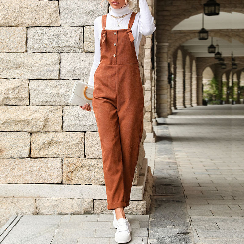 Autumn And Winter New Retro Women's Suspenders Corduroy Suspenders Children