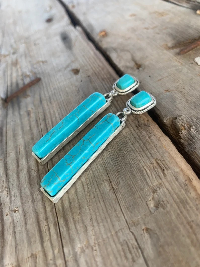 Personality Absorption Clear Rectangular Earring Pendant In Early Spring New