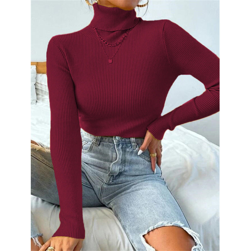 New Women's Turtleneck Sweater Pullover Knitted Top
