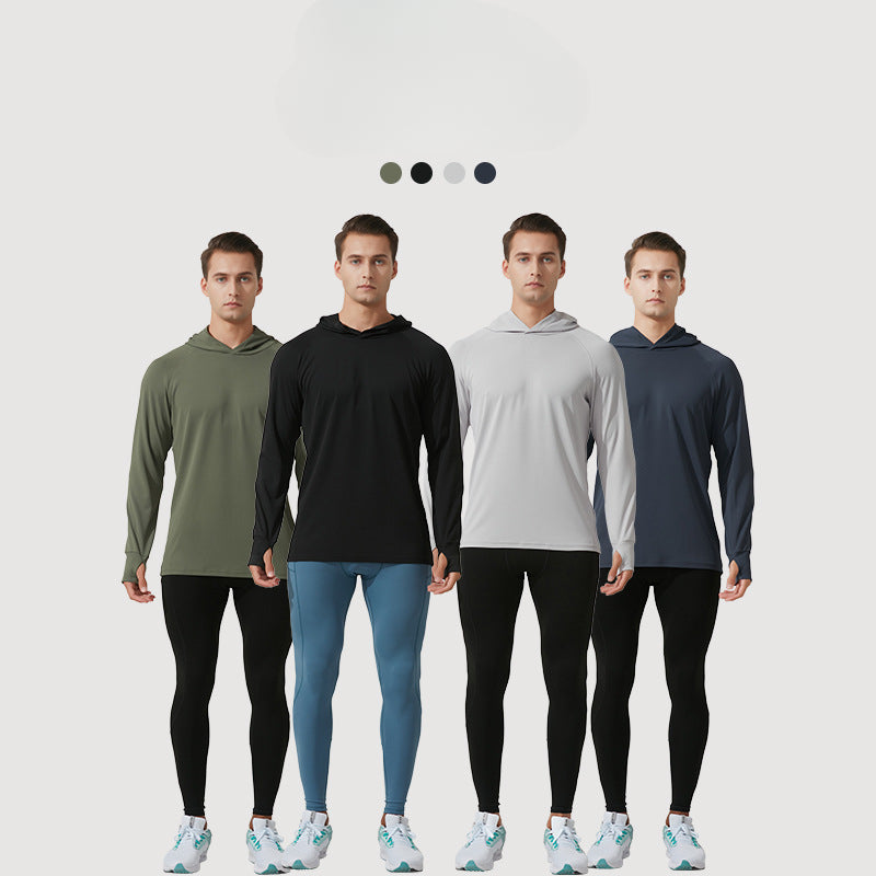 Outdoor Leisure Sports Top Men's New Fall Thumb Hole Loose Hoodie Coat Running Fitness Hoodie