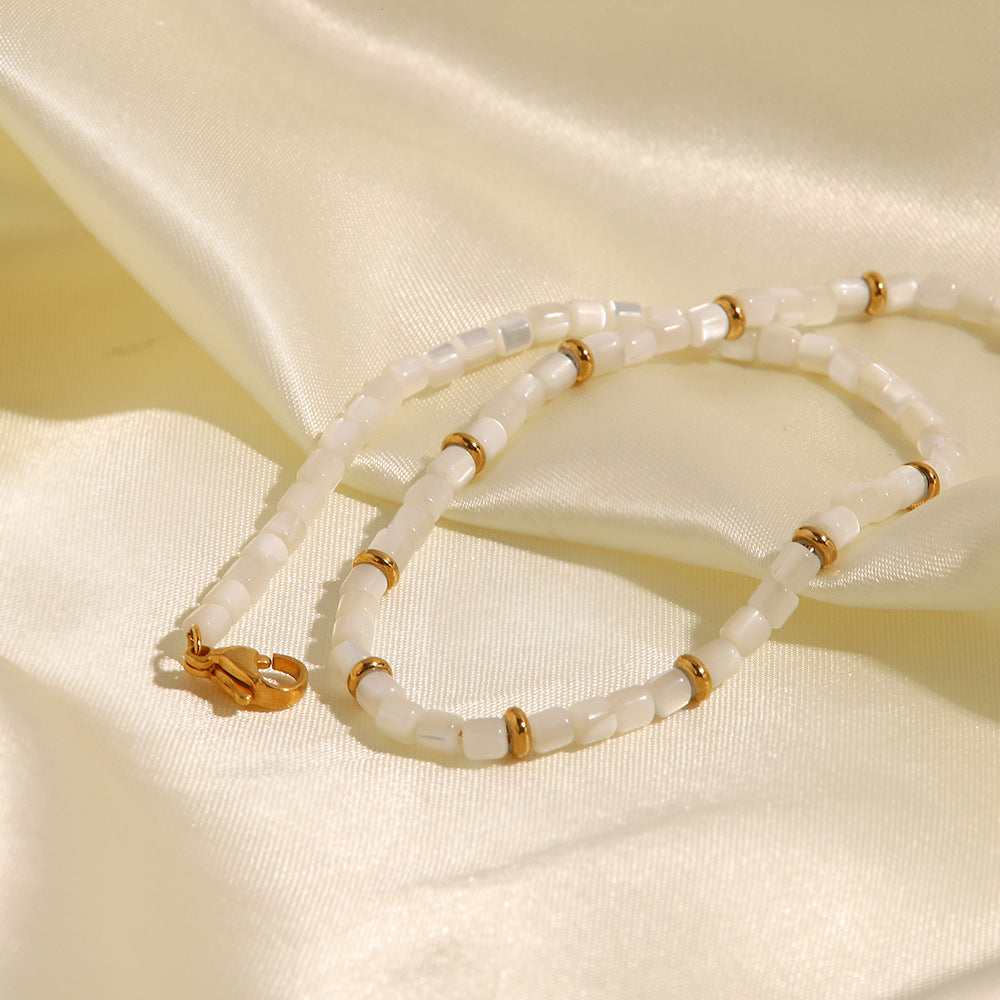 5 pcs Fashion With beaded Necklace Women Fashion Vintage Fold Collarbone Chain With Choker