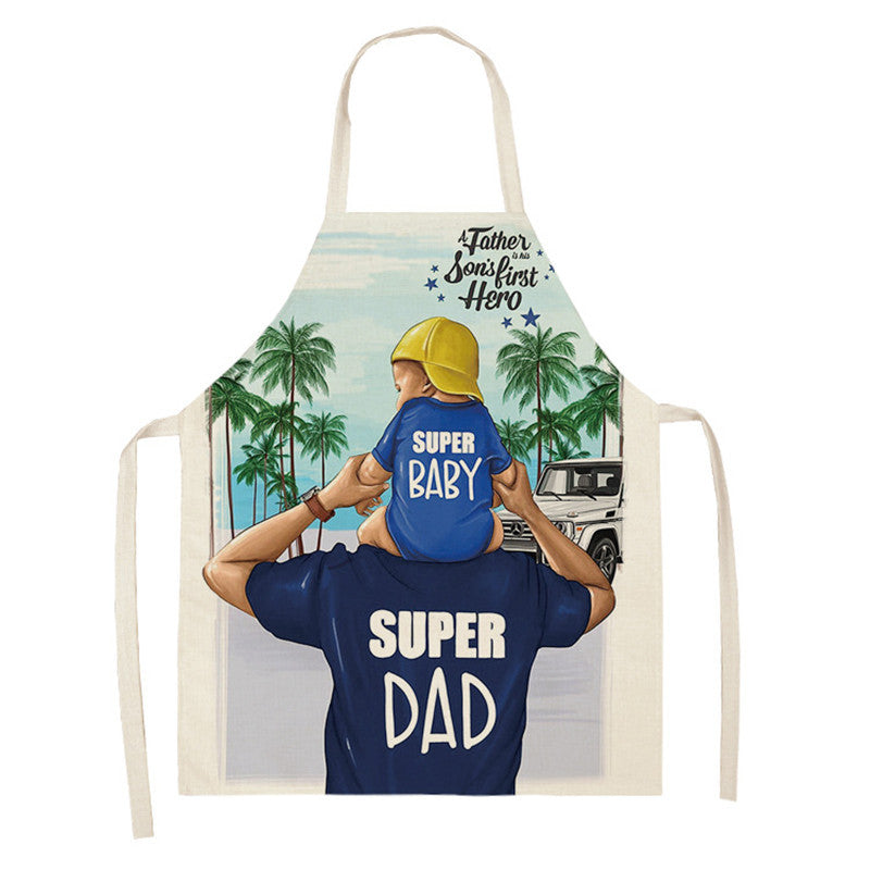 New Apron Mother's Day Parent-Child Apron Home Anti-Fouling Cotton Linen Sleeveless Overalls Customized By Enterprises
