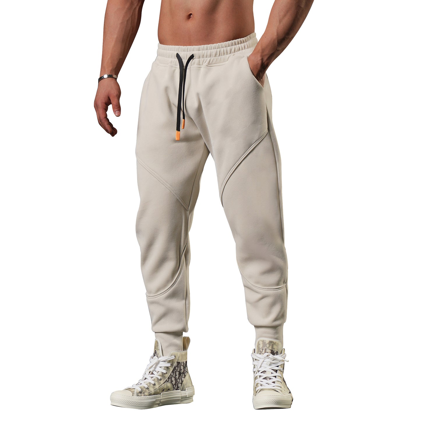 Autumn Plus-Size Men's Casual Nine-Point Pants Leg Stitching Sports Daily Outdoor New