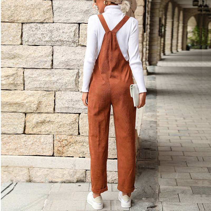 Autumn And Winter New Retro Women's Suspenders Corduroy Suspenders Children