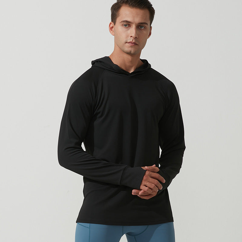 Outdoor Leisure Sports Top Men's New Fall Thumb Hole Loose Hoodie Coat Running Fitness Hoodie