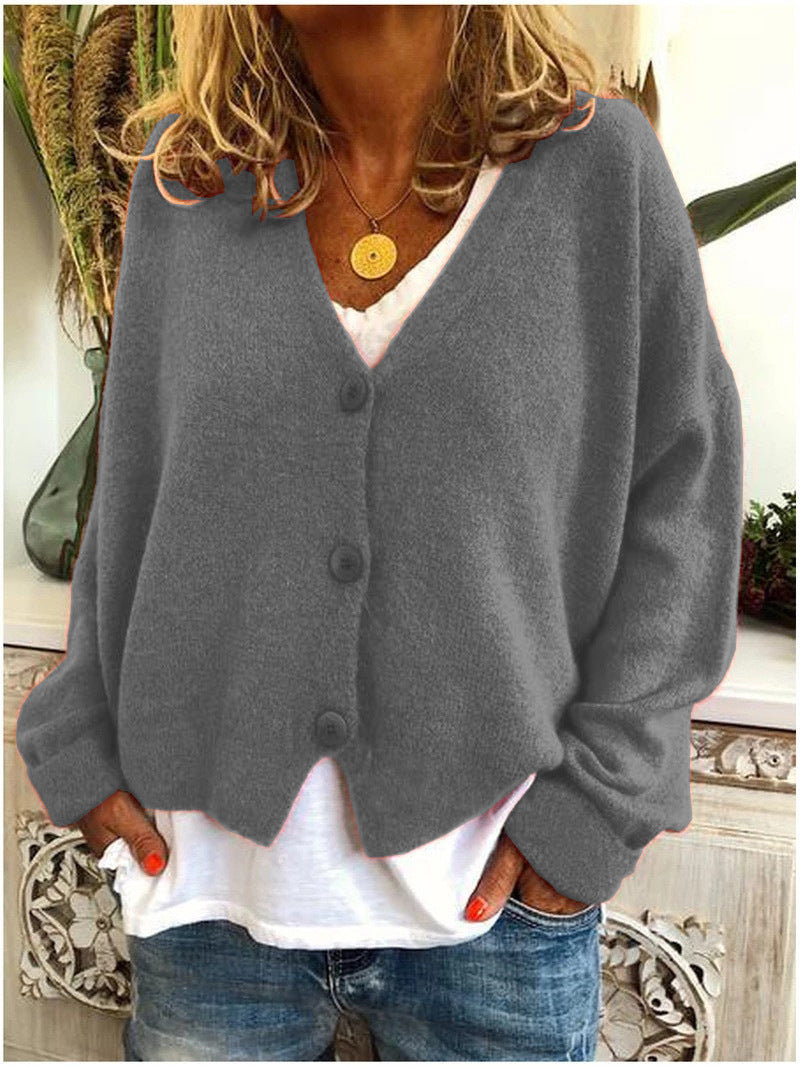 Women's Autumn And Winter Casual Loose Sweater Knitted Cardigan