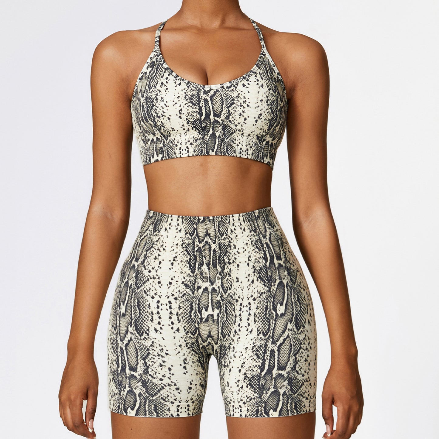 Camouflage Print Seamless Yoga Suit Quick Dry High Waist Running Fitness Tight Sports Suit