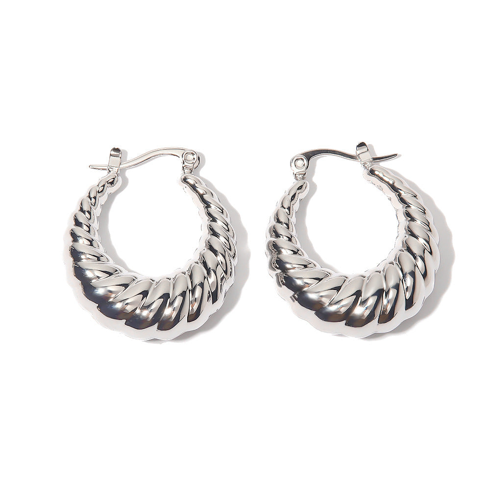5pcs Exaggerated Earrings For Women Style Niche Designer Earrings Earrings Titanium Steel Light Luxury Senior Ear Buckle