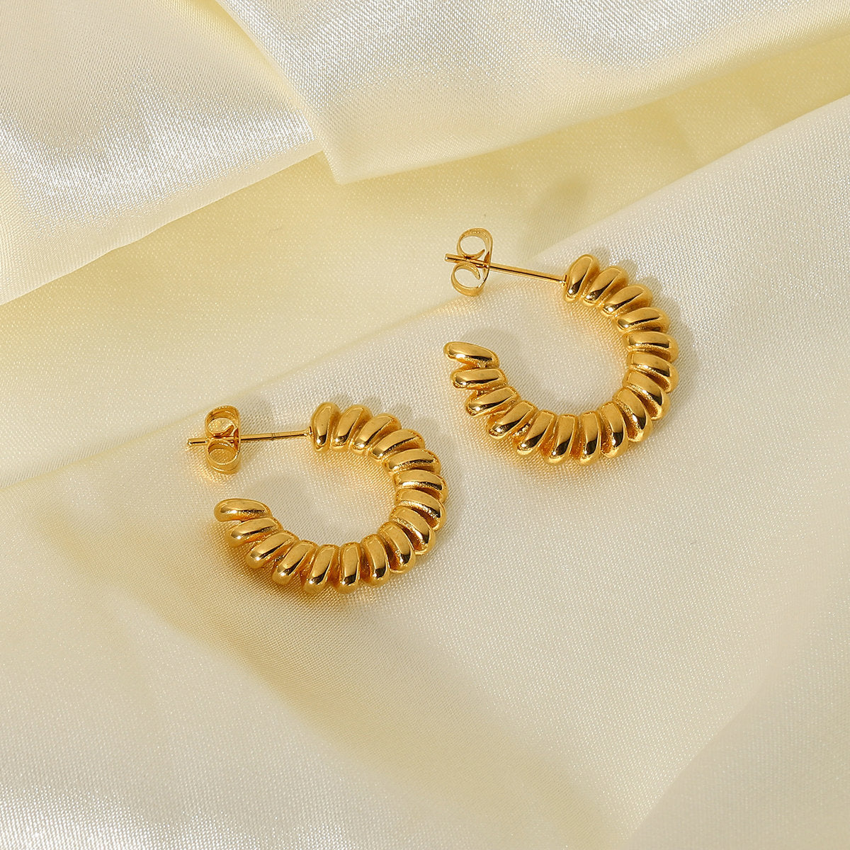 5pcs New Helix Twist Earrings C Stud Earrings Women's Earrings Jewelry Stainless Steel Gold Earrings Fashion Style Earrings