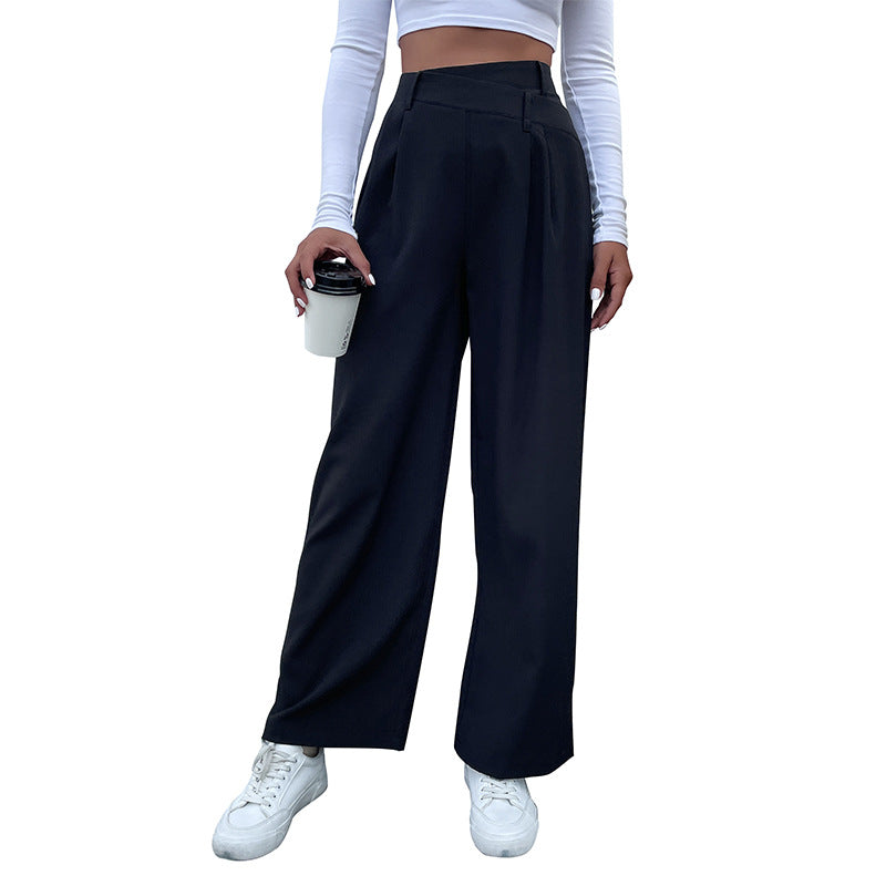 New Autumn New Fashion Women Solid Color Waist Casual Pants