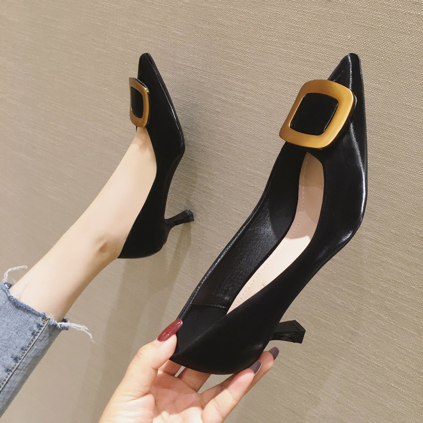 Girly Style Women's High Heels Women's Shoes Slim Heel Shoes Career Pointed