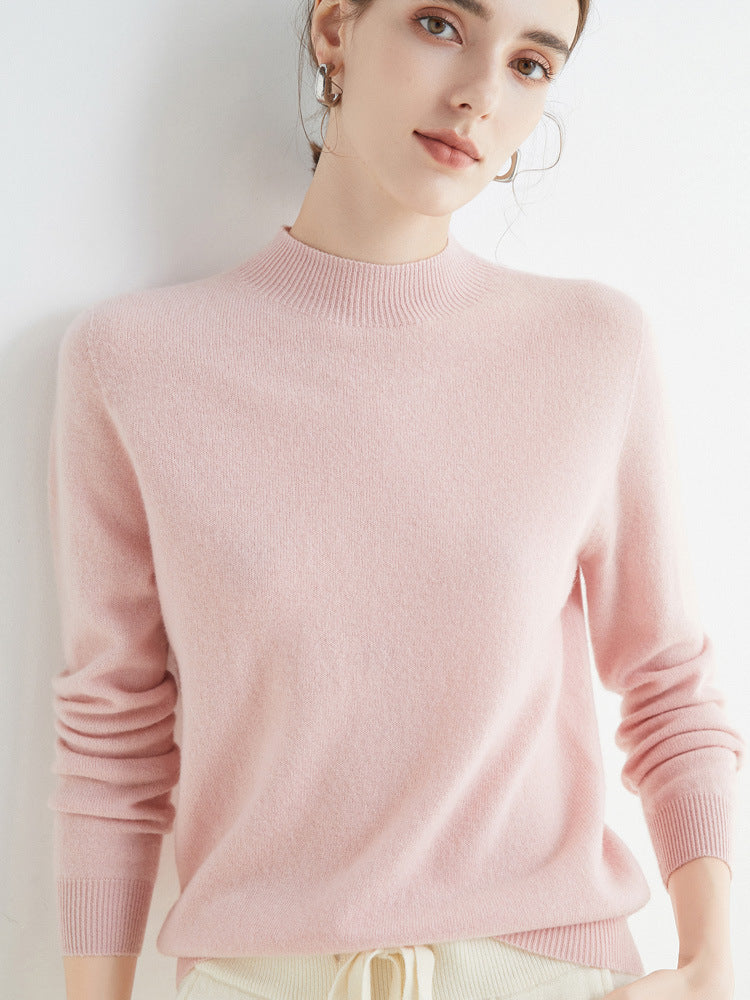 100 Pure Wool Knitwear Women's V-Neck Pullover Loose Base Shirt Autumn And Winter New Solid Color Sweater