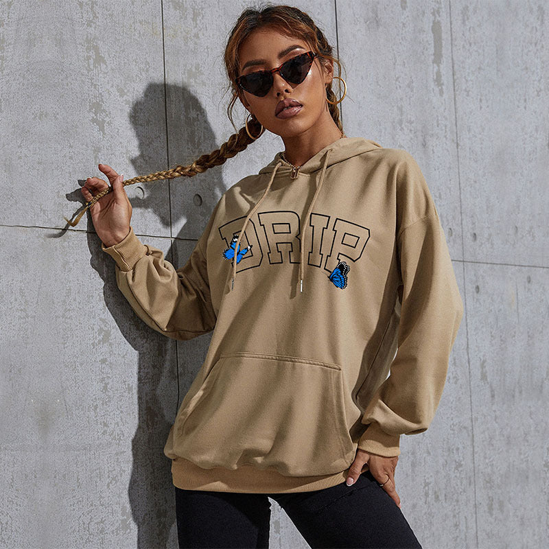 New Fashion Autumn And Winter Leisure Sports Hoodie Southeast Asia Women's Butterfly Print Hoodie