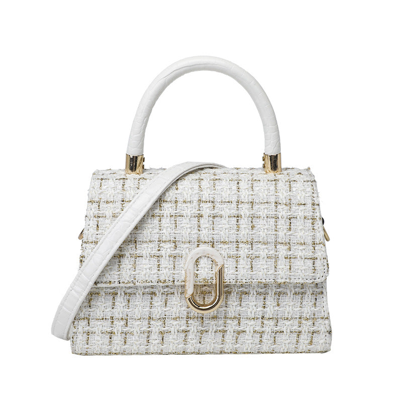 New Crossbody Bag Small Niche Hand Bag Temperament All Fashion Single Shoulder Baguette Bag Woolen Female Bag
