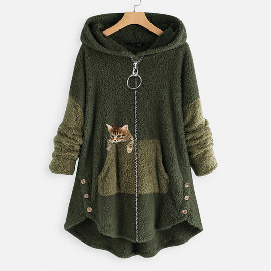 Creative Autumn Harajuku Street Hipster Cashmere Women's Hooded Loose Oversized Hoodie