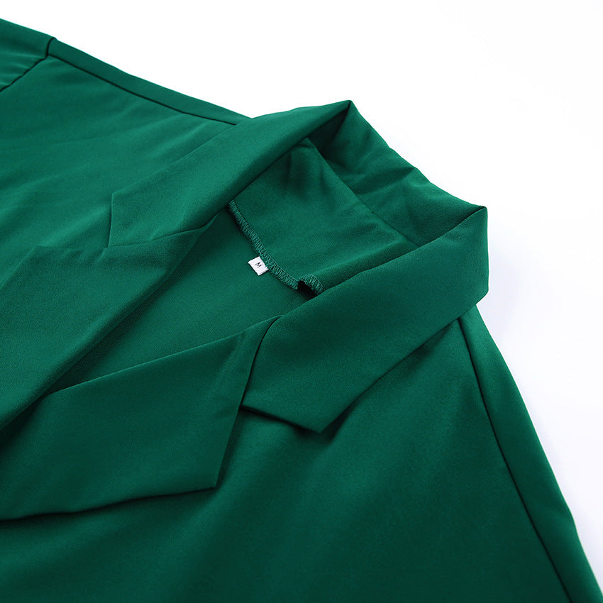 Early Autumn Women's Long-Sleeved Temperament Fashion Suit Trousers Sag Satin Fashion Casual Suit