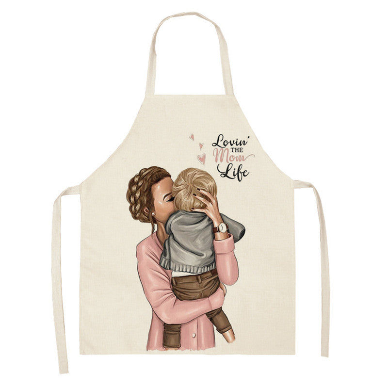 New Apron Mother's Day Parent-Child Apron Home Anti-Fouling Cotton Linen Sleeveless Overalls Customized By Enterprises