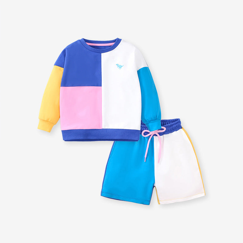 Autumn New Boys' Hoodie Set Long Sleeve Children's Set Of Children's Pure Cotton Two-Piece Set