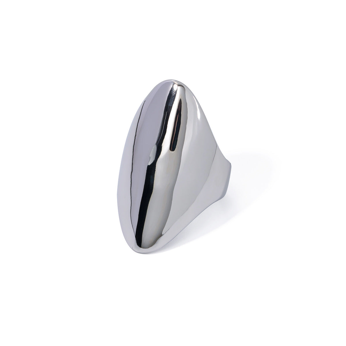 5pcs Steel Color Stainless Steel Chubby Oval Ring Steel Color Jewelry