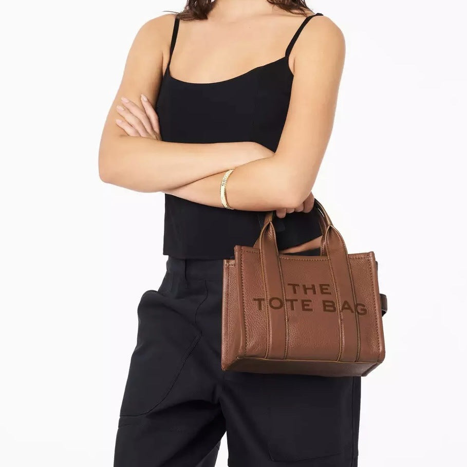 Women's New Leather Primary Color Large, Small And Medium Size Tote Handbag