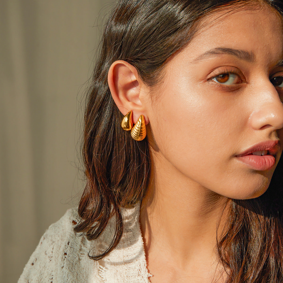 5pcs Titanium Steel 18K Gold Stainless Steel Drop Earrings New Stylish Earrings Of The Year