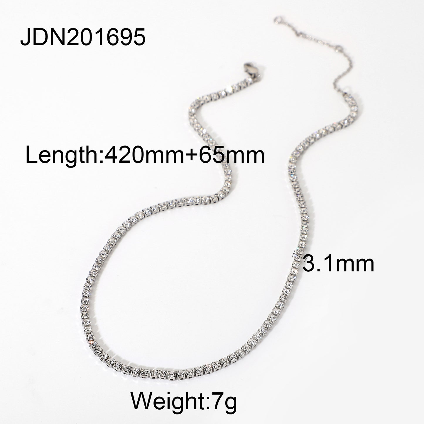5pcs New Fashion Gold-Plated Stainless Steel Necklace Jewelry Stacked Single Circle Cubic Zircon Necklace Necklaces Necklaces For Women