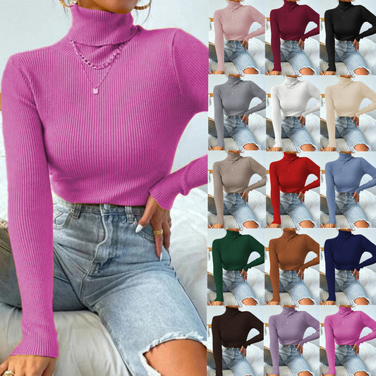 New Women's Turtleneck Sweater Pullover Knitted Top